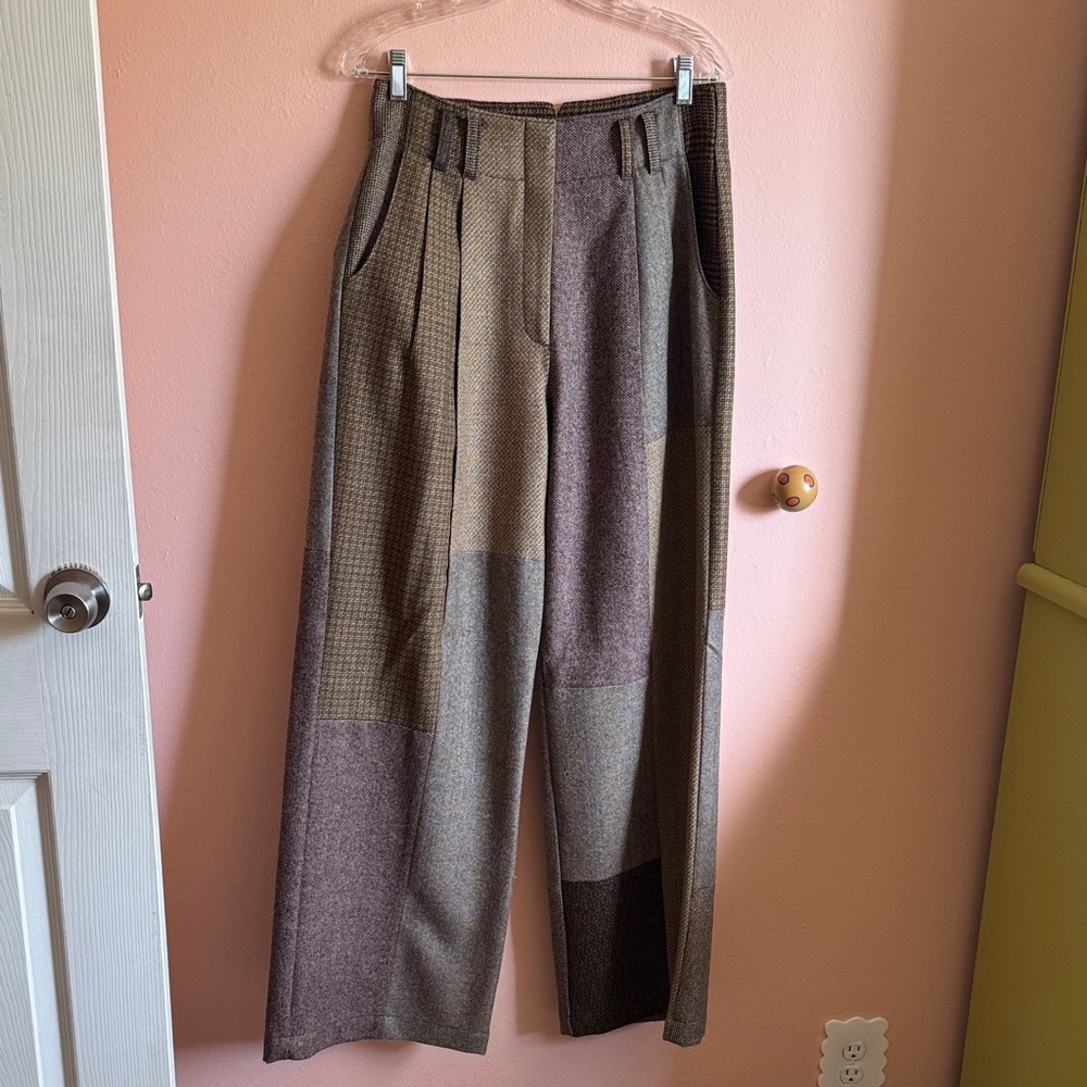 Patchwork Wool Trousers - Picture 6 of 13